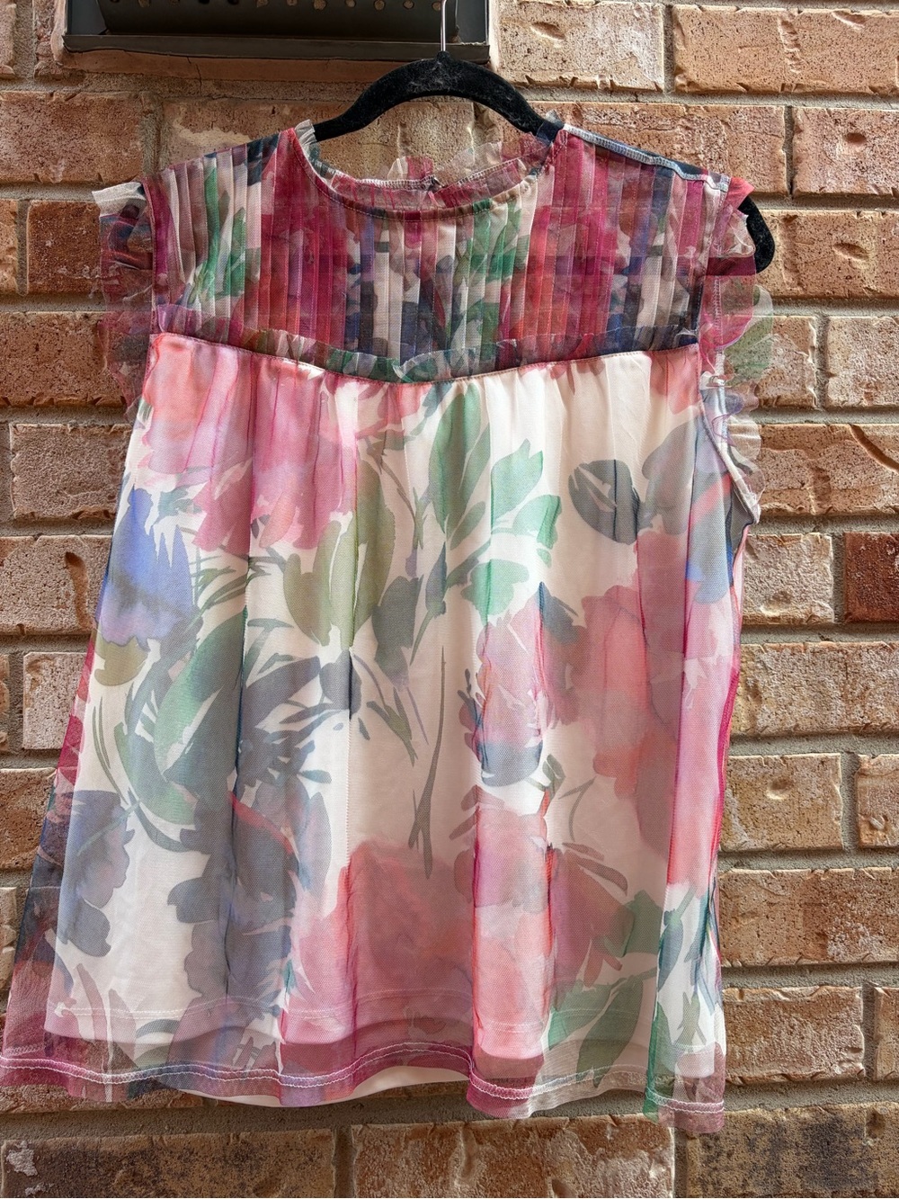 Floral Sleeveless Blouse - Pink Multi - Business Casual - Whimsy